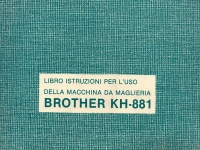 MANUALE DI ISTRUZIONI BROTHER KH-881 (cartaceo)