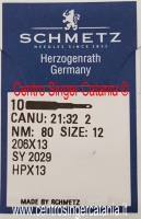 Ago Schmetz ( AG/SC S 01 ) SY 2029 206X13 HPX13 Fin. 80/12